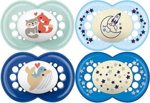 MAM Original Day & Night Baby Pacifier, Nipple Shape Helps Promote Healthy Oral Development, Glows in the Dark, 6-16 Months, Unisex,3 Count (Pack of 1) in Saudi Arabia