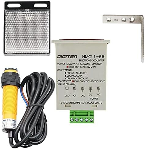 DIGITEN 0-999999 12-24VDC Digital LED Counter +PhotoElectric Switch Sensor +Reflector Automatic Conveyor Belting in Saudi Arabia