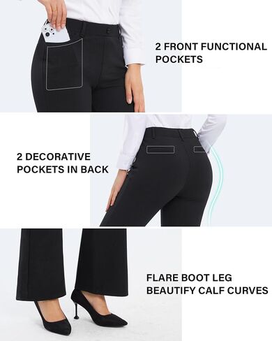 Stelle Women's 31" Dress Pants Business Casual Wide Leg Pants with Pockets Stretchy High Waisted Office Slacks for Work in Saudi Arabia