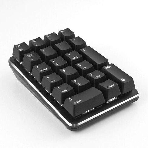 Qisan Mechanical Numeric Keypad Wireless Bluetooth Keypad GATERON Red Switch 21 Keys Mini Numpad Portable Keypad Extended Layout Magicforce for for Financial Cashier Securities-Black in Saudi Arabia