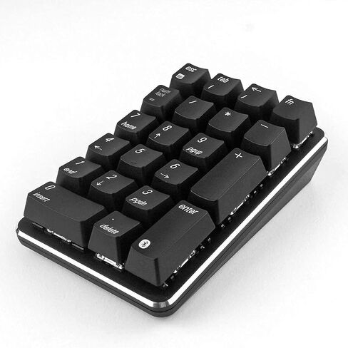 Qisan Mechanical Numeric Keypad Wireless Bluetooth Keypad GATERON Red Switch 21 Keys Mini Numpad Portable Keypad Extended Layout Magicforce for for Financial Cashier Securities-Black in Saudi Arabia
