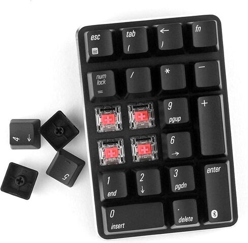 Qisan Mechanical Numeric Keypad Wireless Bluetooth Keypad GATERON Red Switch 21 Keys Mini Numpad Portable Keypad Extended Layout Magicforce for for Financial Cashier Securities-Black in Saudi Arabia