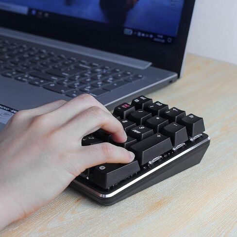Qisan Mechanical Numeric Keypad Wireless Bluetooth Keypad GATERON Red Switch 21 Keys Mini Numpad Portable Keypad Extended Layout Magicforce for for Financial Cashier Securities-Black in Saudi Arabia