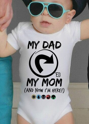 Magic Nerd Baby MTG Funny Bodysuit 0-3 Month Onesie Nerd Parents Dad Tapped Mom Shirt Nerdy Fathers Day Gift Shower TAPPED03SS in Saudi Arabia