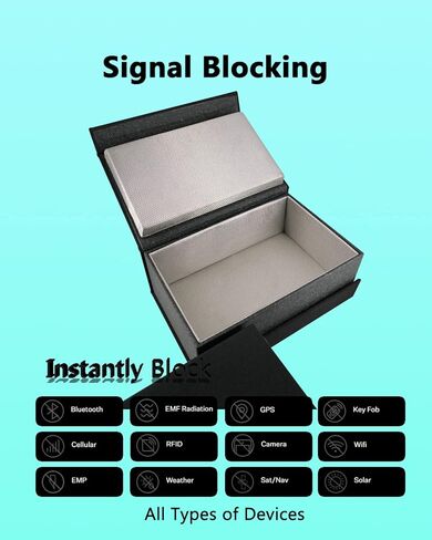 فاراداي صندوق سيارة مفتاح فوب حامي RFID مفتاح فوب إشارة مانع فاراداي قفص كبير حجب صندوق التدريع لمفتاح السيارة (أسود) in Kuwait