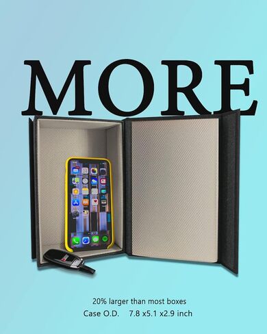 فاراداي صندوق سيارة مفتاح فوب حامي RFID مفتاح فوب إشارة مانع فاراداي قفص كبير حجب صندوق التدريع لمفتاح السيارة (أسود) in Kuwait