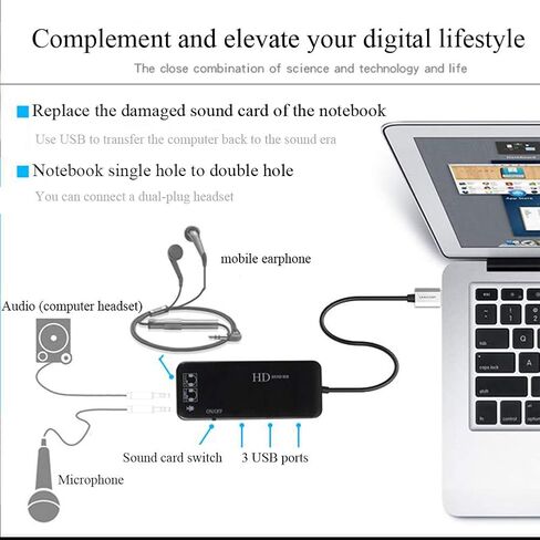بطاقة صوت ستيريو خارجية بمحول USB Hub 3.1 مع مقبس سماعة رأس وميكروفون مقاس 3.5 مم لأجهزة Windows وMac وLinux والكمبيوتر الشخصي وأجهزة الكمبيوتر المحمولة وأجهزة الكمبيوتر المكتبية وأجهزة PS4 الإصدار الجديد من USB خارجي للكمبيوتر باللون الرمادي in Kuwait