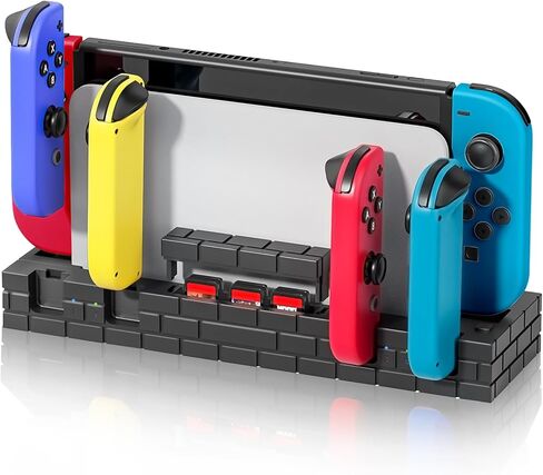 قاعدة شحن BRHE Switch لجهاز Nintendo Switch وOLED Model Joycons، محطة شاحن وحدة تحكم التبديل المطورة مع 8 وحدات تخزين للألعاب in Saudi Arabia