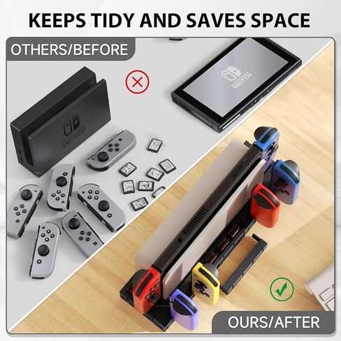 قاعدة شحن BRHE Switch لجهاز Nintendo Switch وOLED Model Joycons، محطة شاحن وحدة تحكم التبديل المطورة مع 8 وحدات تخزين للألعاب in Saudi Arabia