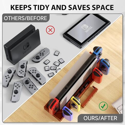 قاعدة شحن BRHE Switch لجهاز Nintendo Switch وOLED Model Joycons، محطة شاحن وحدة تحكم التبديل المطورة مع 8 وحدات تخزين للألعاب in Saudi Arabia
