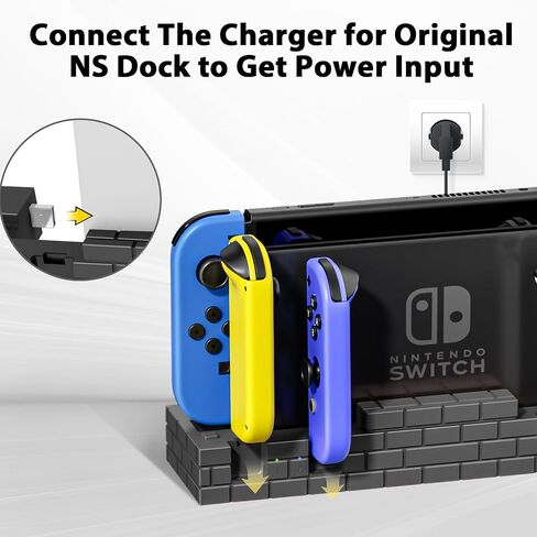 قاعدة شحن BRHE Switch لجهاز Nintendo Switch وOLED Model Joycons، محطة شاحن وحدة تحكم التبديل المطورة مع 8 وحدات تخزين للألعاب in Saudi Arabia