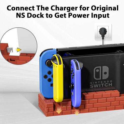 قاعدة شحن BRHE Switch لجهاز Nintendo Switch وOLED Model Joycons، محطة شاحن وحدة تحكم التبديل المطورة مع 8 وحدات تخزين للألعاب in Saudi Arabia