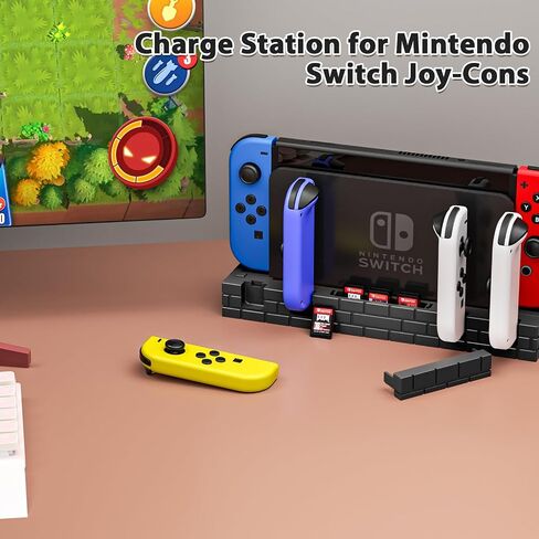 قاعدة شحن BRHE Switch لجهاز Nintendo Switch وOLED Model Joycons، محطة شاحن وحدة تحكم التبديل المطورة مع 8 وحدات تخزين للألعاب in Saudi Arabia