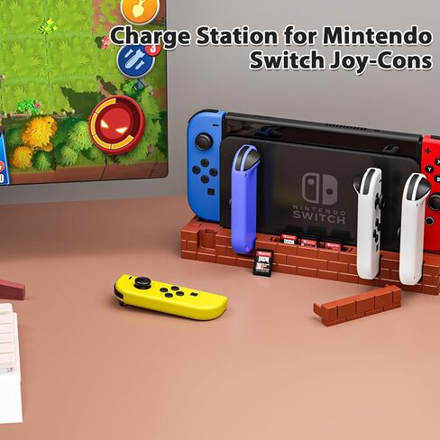 قاعدة شحن BRHE Switch لجهاز Nintendo Switch وOLED Model Joycons، محطة شاحن وحدة تحكم التبديل المطورة مع 8 وحدات تخزين للألعاب in Saudi Arabia