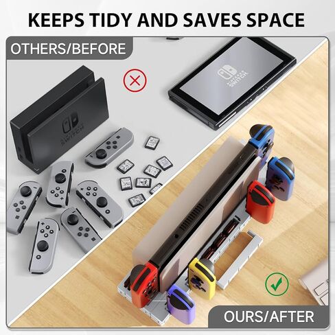 قاعدة شحن BRHE Switch لجهاز Nintendo Switch وOLED Model Joycons، محطة شاحن وحدة تحكم التبديل المطورة مع 8 وحدات تخزين للألعاب in Kuwait