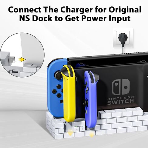 قاعدة شحن BRHE Switch لجهاز Nintendo Switch وOLED Model Joycons، محطة شاحن وحدة تحكم التبديل المطورة مع 8 وحدات تخزين للألعاب in Kuwait