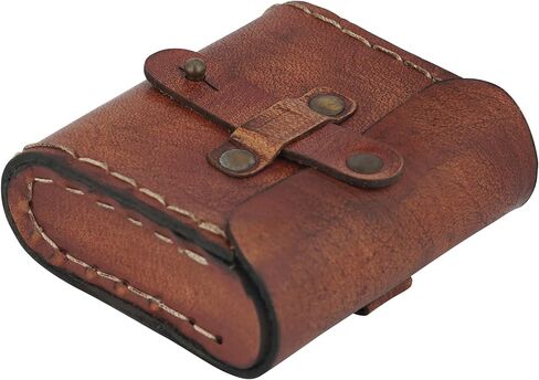 Vintage Sundial Compass - Engraved Brass Pocket Compass with Leather Case - Perfect Antique Brass Nautical Compass for Outdoor Enthusiasts, Camping, Hiking, and Touring, 4 x 4 x 2 inches in Kuwait