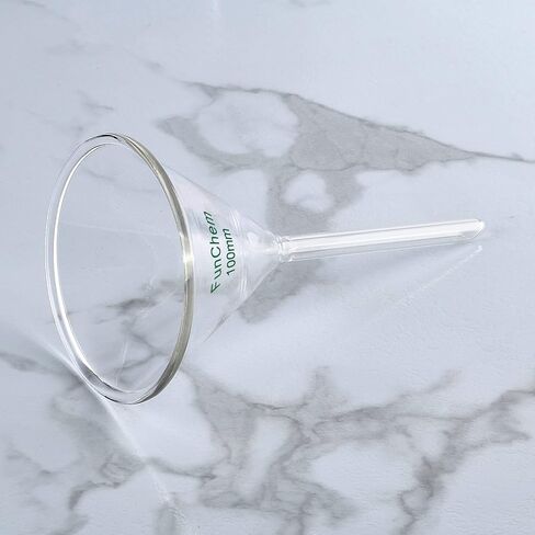 (2 Pack) Glass Funnel Short Stem Borosilicate Glass Lab Filter Funnel, 100 mm Diameter and Stem Length in Saudi Arabia