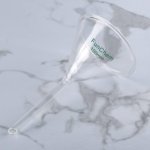 (2 Pack) Glass Funnel Short Stem Borosilicate Glass Lab Filter Funnel, 100 mm Diameter and Stem Length in Saudi Arabia