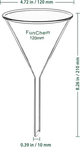 (2 Pack) Glass Funnel Short Stem Borosilicate Glass Lab Filter Funnel, 100 mm Diameter and Stem Length in Saudi Arabia