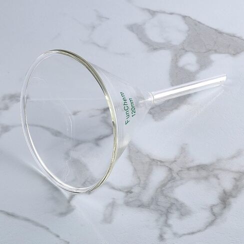 (2 Pack) Glass Funnel Short Stem Borosilicate Glass Lab Filter Funnel, 100 mm Diameter and Stem Length in Saudi Arabia