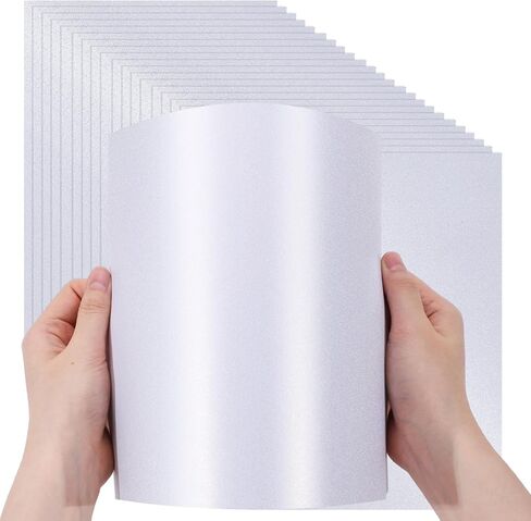 MCPINKY 100 Sheets White Glitter Cardstock, A4 White Shimmer Cardstock Premium Glitter Paper for Scrapbooking Crafts Decorations Weddings in Saudi Arabia