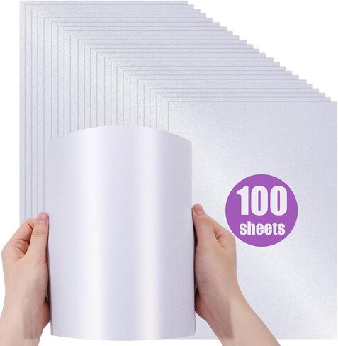 MCPINKY 100 Sheets White Glitter Cardstock, A4 White Shimmer Cardstock Premium Glitter Paper for Scrapbooking Crafts Decorations Weddings in Saudi Arabia