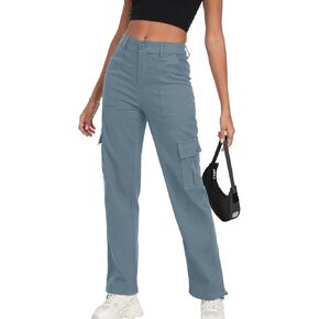 سراويل شحن عالية الخصر للسيدات سراويل شارع y2k شارع الشارع مع 6 جيوب الكاحل الكاحل in Kuwait