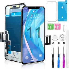 for iPhone X Screen Replacement Kit Full FHD LCD (5.8 Inch) Display 3D Touch Digitizer with Repair Tool - Compatible with Model A1865, A1901, A1902, A1903 - Black in Kuwait