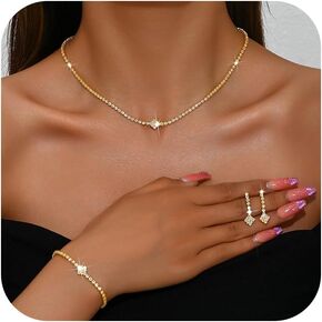 مجوهرات زفاف الزفاف الحجرية للنساء ، سوار قلادة القلادة اللامع ، سوار قلادة القلادة. in Kuwait