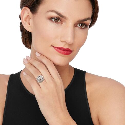 Ross-Simons Diamond Rose Ring in Sterling Silver in Saudi Arabia