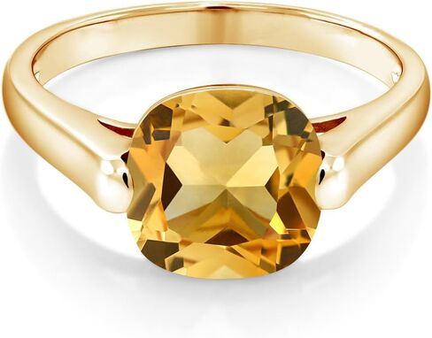 GEM Stone King 18k صفراء الذهب المطلي باللون الأصفر الصفراء الخاتم النسائي 3.22 CT CUSHION متوفر في (متوفر 5،6،7،8،9) in Saudi Arabia