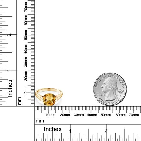 GEM Stone King 18k صفراء الذهب المطلي باللون الأصفر الصفراء الخاتم النسائي 3.22 CT CUSHION متوفر في (متوفر 5،6،7،8،9) in Saudi Arabia