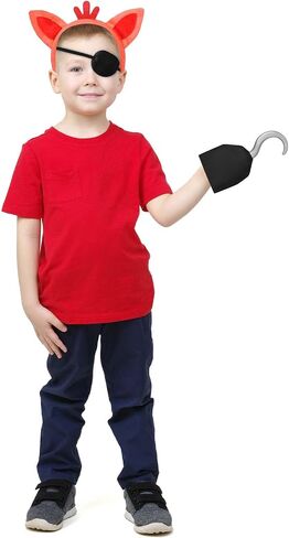 3 PCS Halloween Fox Pirate Costume Assories CHESS FOX FOX ORS BEARATE PIRATE HOOK HAND BLACK EYE PATTE in Saudi Arabia