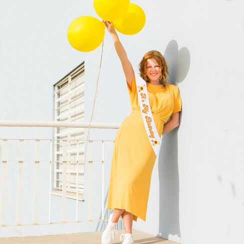 Sunflower It’s My Birthday Sash, Yellow Floral Happy Birthday Satin Sash for Girls and Boys - Birthday Party Decorations and Supplies Gifts for Kids Children women men in Saudi Arabia