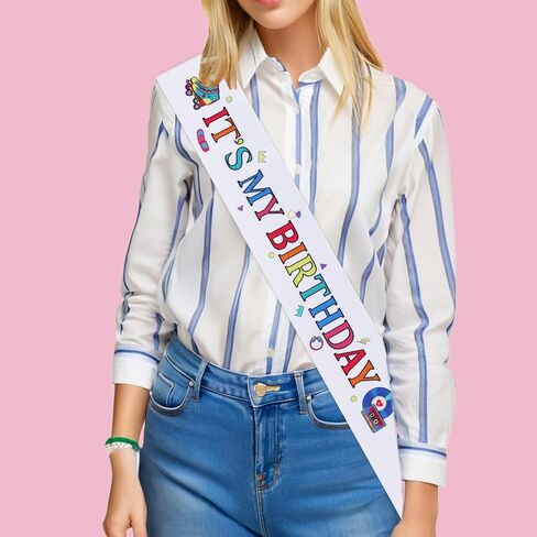 Sunflower It’s My Birthday Sash, Yellow Floral Happy Birthday Satin Sash for Girls and Boys - Birthday Party Decorations and Supplies Gifts for Kids Children women men in Saudi Arabia
