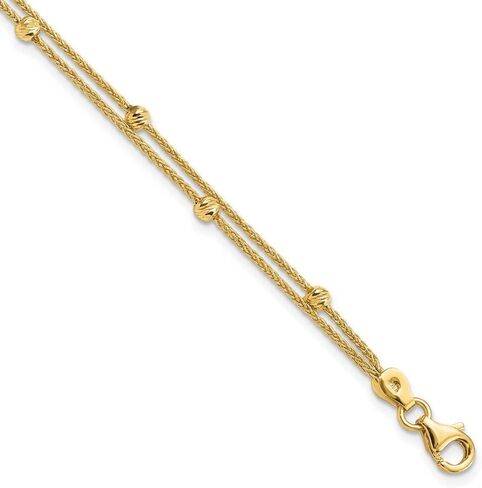 14K الذهب الأصفر مصقول 2 سوار حبلا 7.5 " in Saudi Arabia