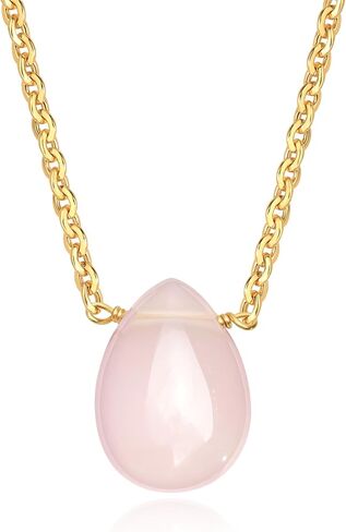 Vacrona Crystal Choker Necklace 14K Gold Plated Natural White | الوردي | قلادة دمعة القلب الكريستالية الأرجواني للنساء المجوهرات البسيطة البسيطة العصرية in Kuwait