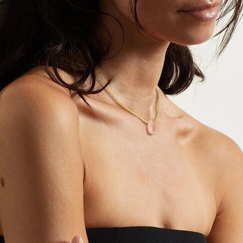 Vacrona Crystal Choker Necklace 14K Gold Plated Natural White | الوردي | قلادة دمعة القلب الكريستالية الأرجواني للنساء المجوهرات البسيطة البسيطة العصرية in Kuwait