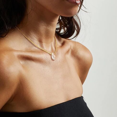 Vacrona Crystal Choker Necklace 14K Gold Plated Natural White | الوردي | قلادة دمعة القلب الكريستالية الأرجواني للنساء المجوهرات البسيطة البسيطة العصرية in Kuwait