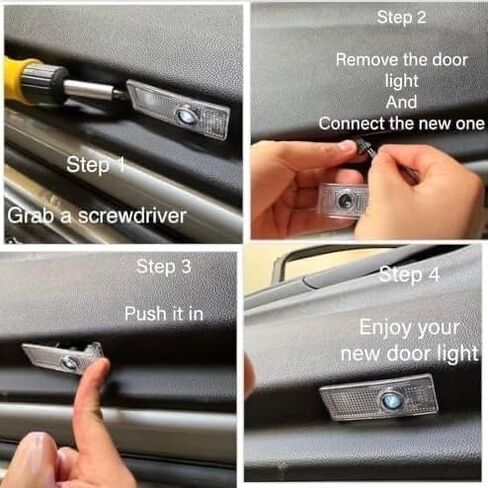 MKFLIP DOOR LIGHT LED LED DOOR LIGHTIOR LIGHTS - متوافقة مع 2 ، 3 ، 4 ، 5 ، 6 ، 7 Series & X1 ، X2 ، X3 ، X4 ، X5 ، X6 ، X7 Series Welcome Courge Series Lights. ، in Saudi Arabia