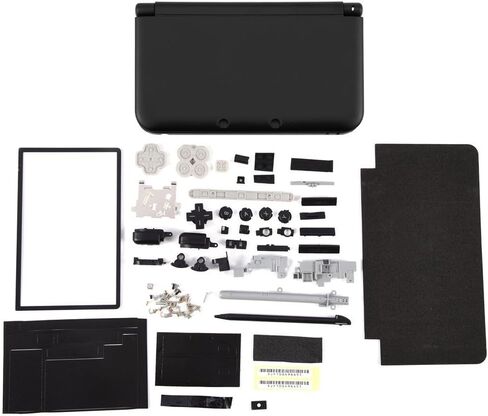 Full Housing Case, Cover Shell Repair Parts Complete Fix Replacement Kit for 3DS XL(black) in Saudi Arabia