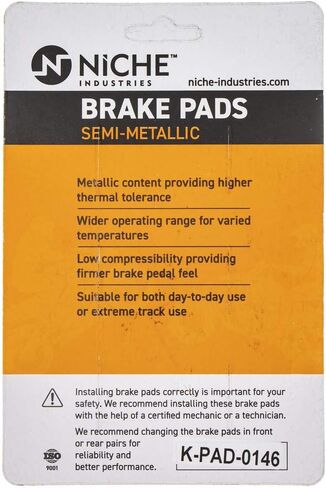 NICHE Brake Pad Set for Suzuki GSXR750 SV650 TL1000R RF600R Katana 600 V650S Bandit GS500F Rear Semi-Metallic in Saudi Arabia