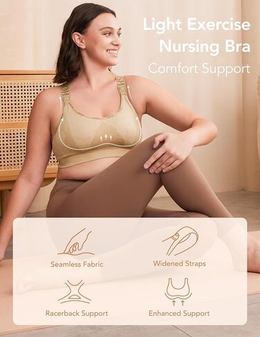 HOFISH Nursing Sports Bra Racerback Maternity Bras with Extra Support for Breastfeeding Seamless Design for Gravida Women Blue XL in Saudi Arabia