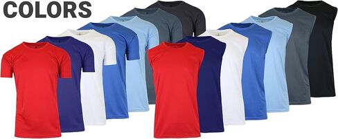 Galaxy by Harvic Men's Moisture-Wicking Wrinkle Free Performance Regular & Muscle Tee (Singles & 3-Pack) (S-2XL) in Saudi Arabia