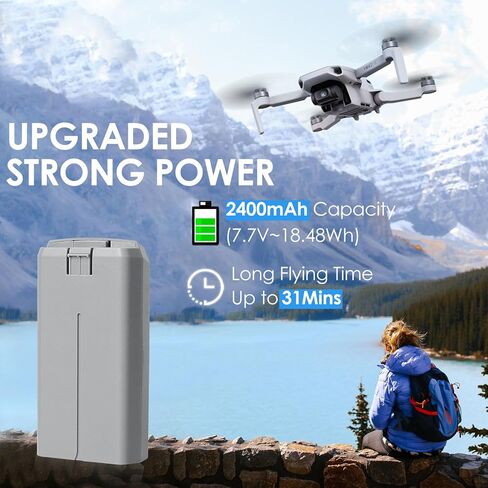 Mini 3 Pro Battery Plus 2 Packs, 47-51 mins of max Flight time, 3850mAh-7.38V Intelligent Flight Replacement Batteries for DJI Mini 3/3 Pro in Saudi Arabia