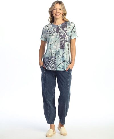 Jess & Jane Burnout Short-Sleeve Top - AJ4 in Kuwait