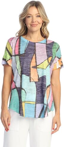 Jess & Jane Burnout Short-Sleeve Top - AJ4 in Kuwait