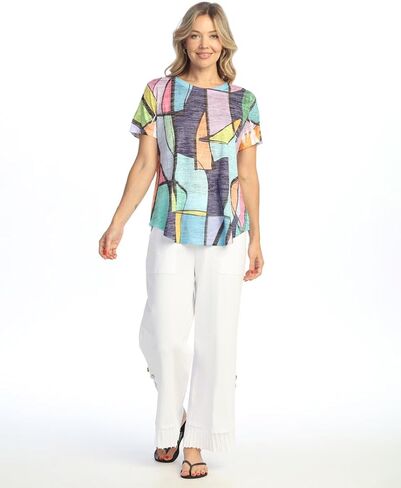 Jess & Jane Burnout Short-Sleeve Top - AJ4 in Kuwait
