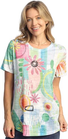 Jess & Jane Burnout Short-Sleeve Top - AJ4 in Kuwait